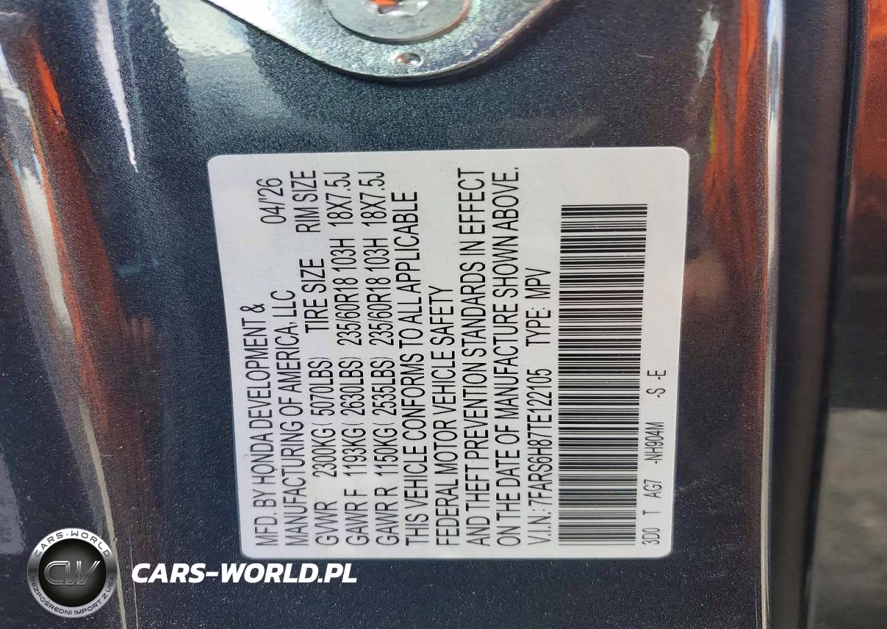2026 Honda Cr-V Sport-L VIN:7FARS6H87TE122105 - 14