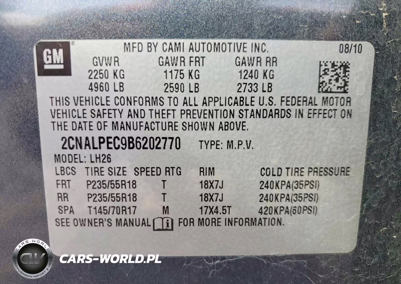 2011 Chevrolet Equinox Lt VIN:2CNALPEC9B6202770 - 13