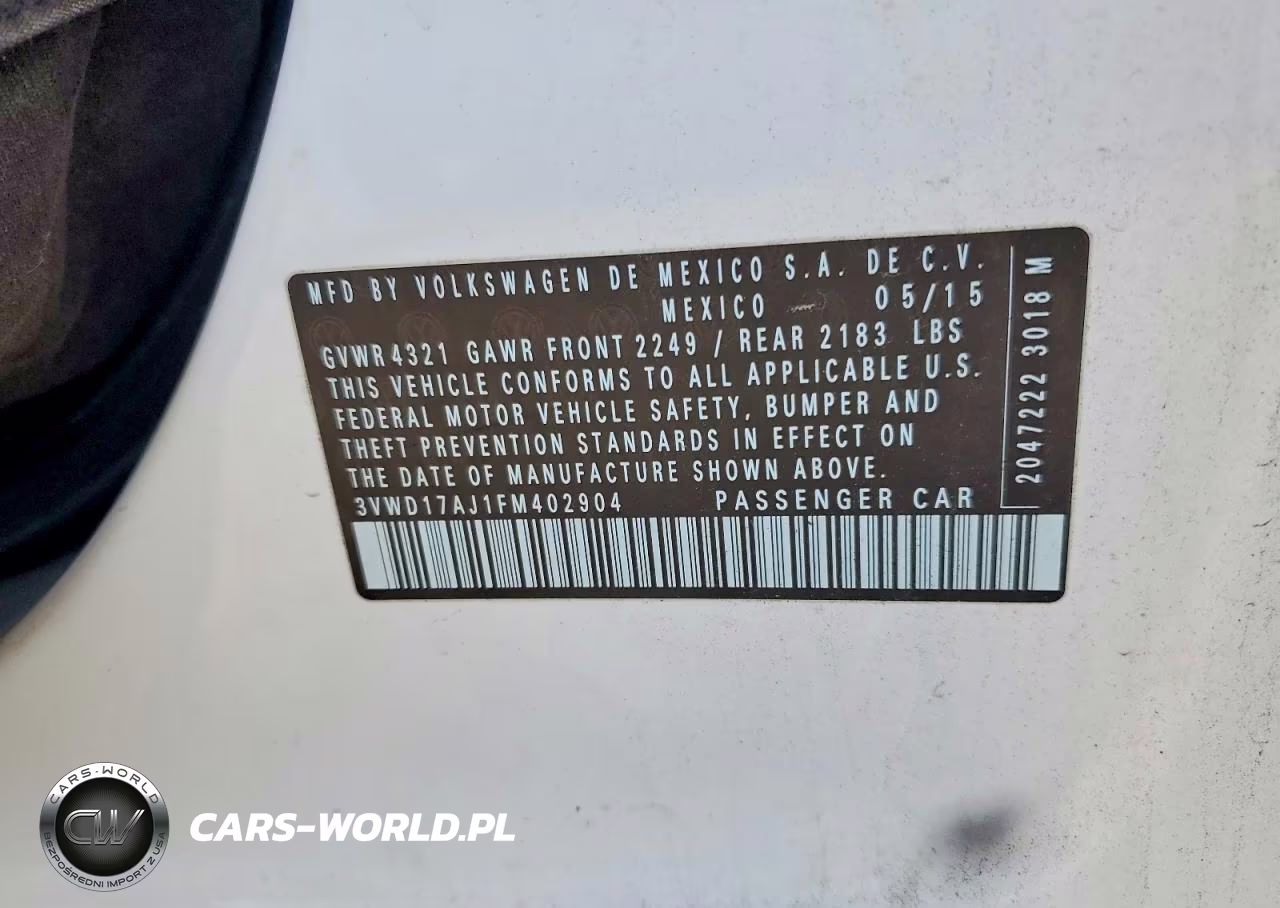 2015 Volkswagen Jetta Se VIN:3VWD17AJ1FM402904 - 12