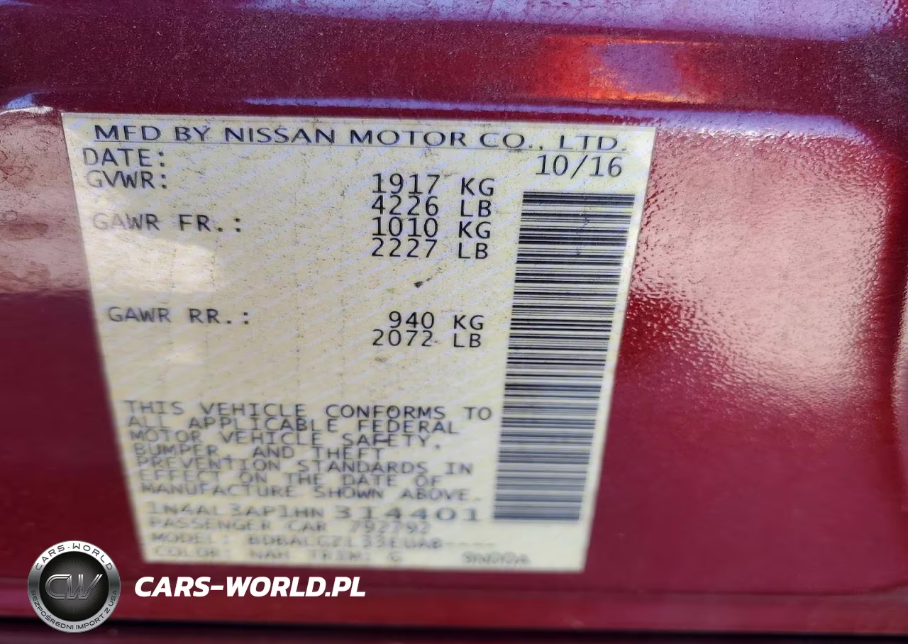 2017 Nissan Altima 2.5 S VIN:1N4AL3AP1HN314401 - 12