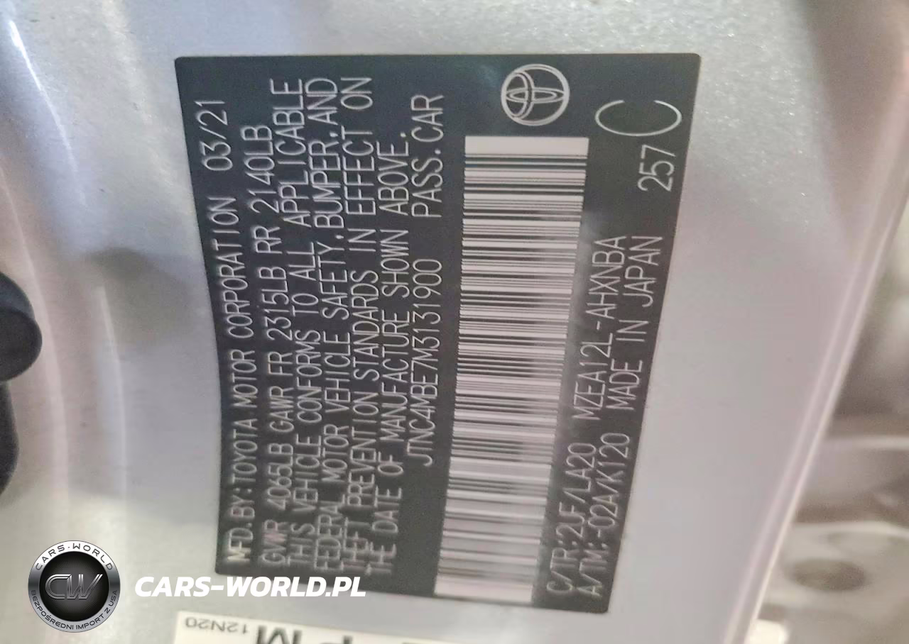 2021 Toyota Corolla Xse VIN:JTNC4MBE7M3131900 - 13