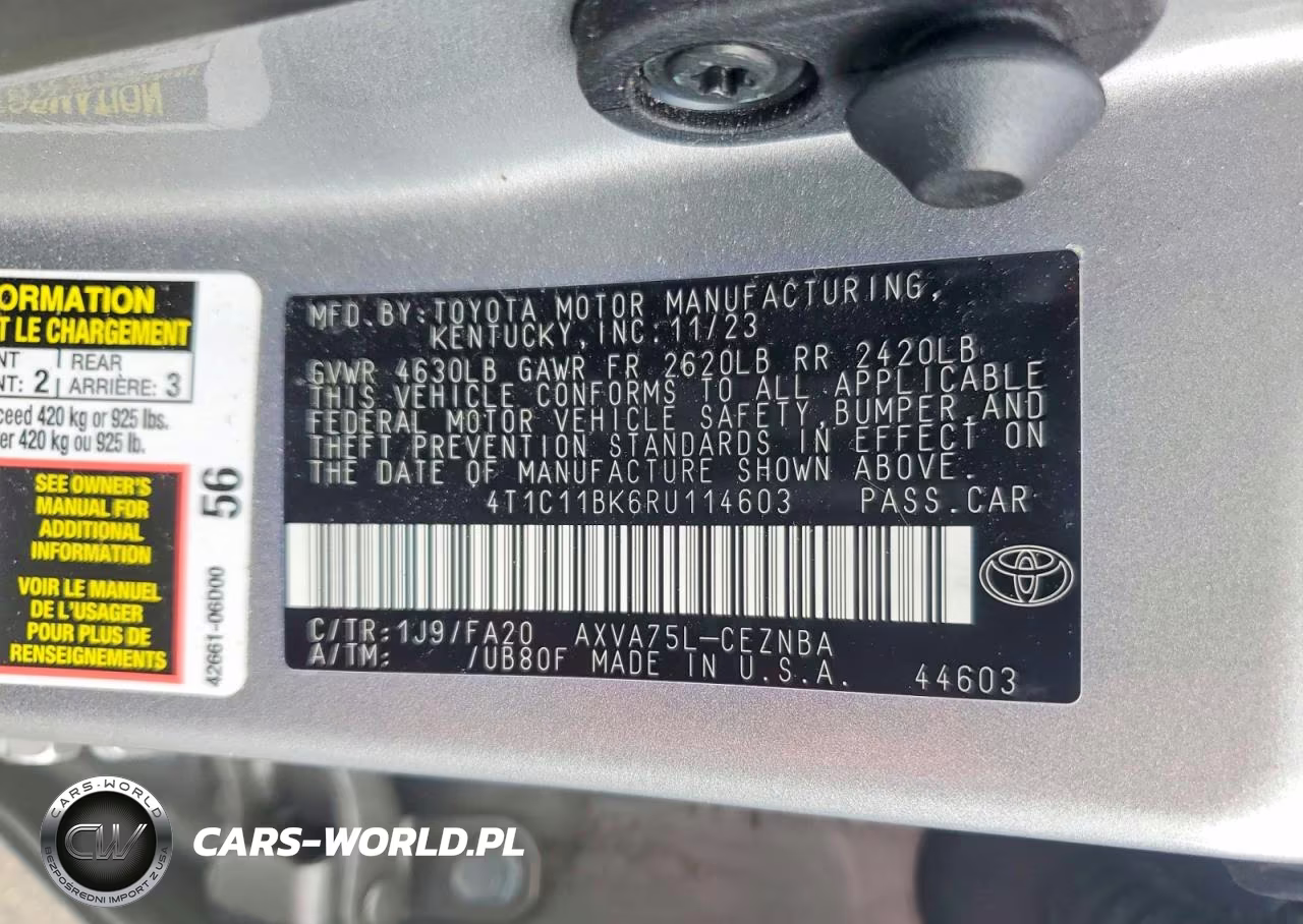 2024 Toyota Camry Le VIN:4T1C11BK6RU114603 - 12