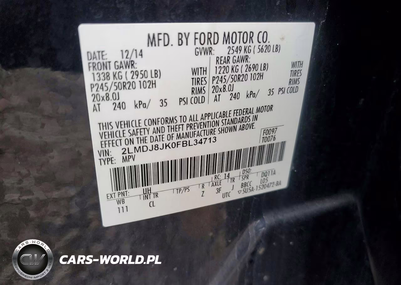 2015 Lincoln Mkx VIN:2LMDJ8JK0FBL34713 - 13