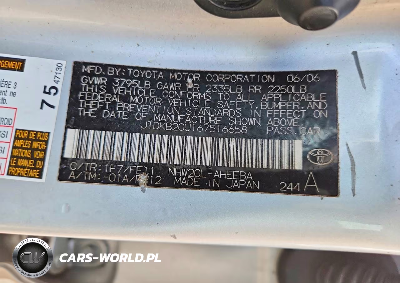 2006 Toyota Prius Base VIN:JTDKB20U167516658 - 12