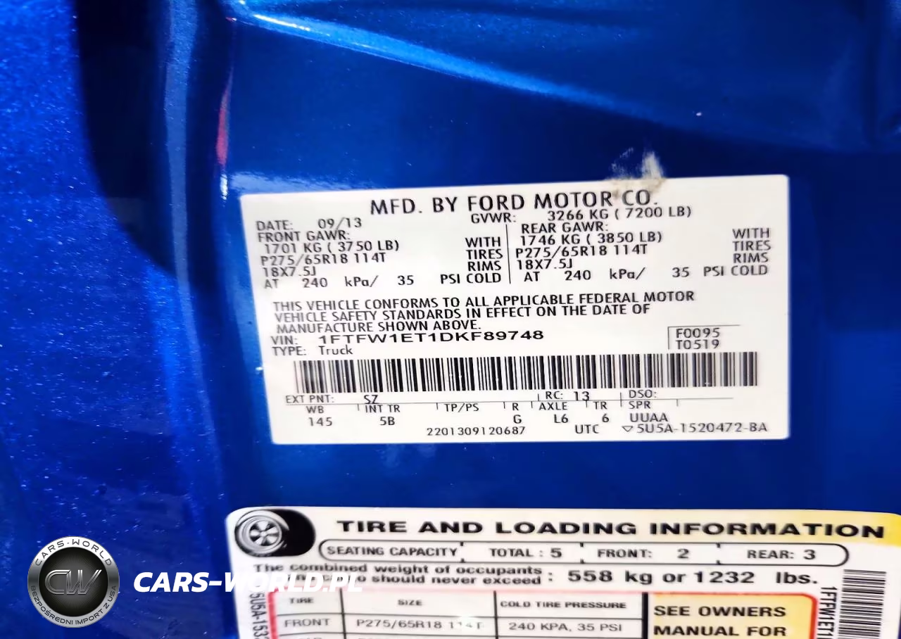 2013 Ford F150 Supercrew VIN:1FTFW1ET1DKF89748 - 12