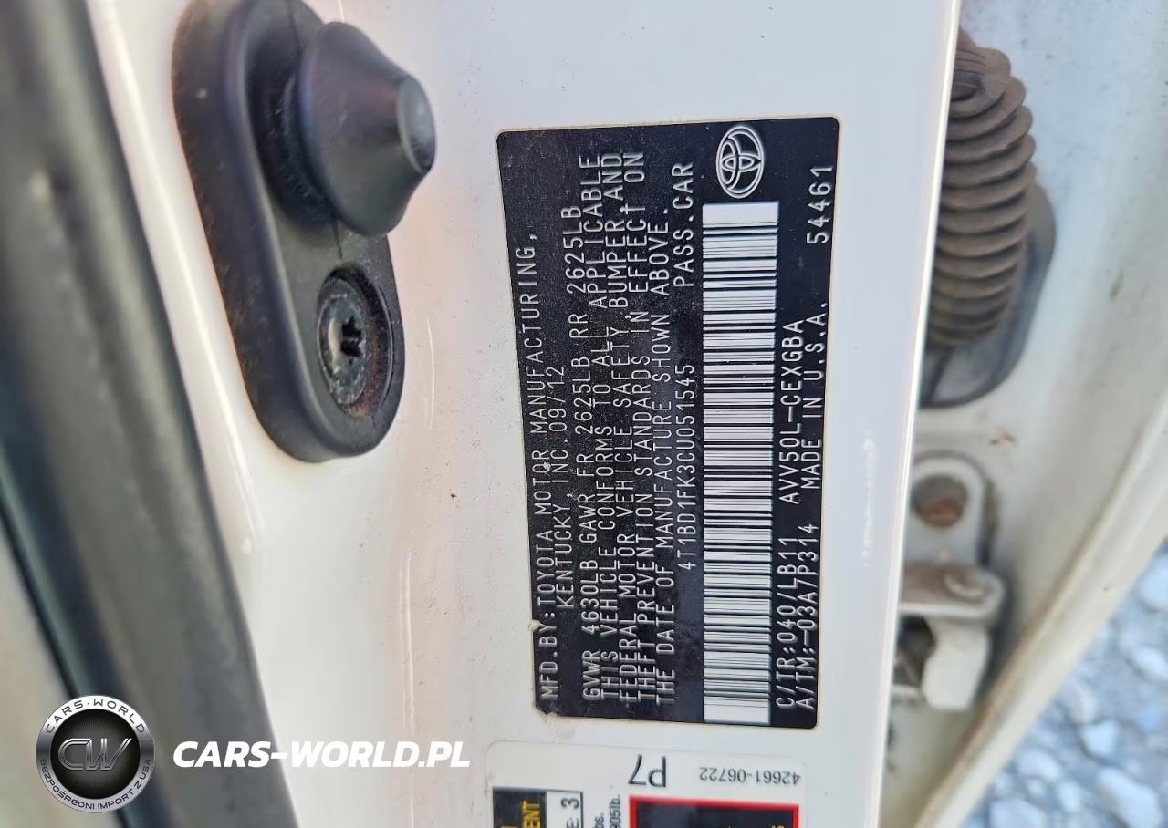 2012 Toyota Camry Hybrid Xle VIN:4T1BD1FK3CU051545 - 12