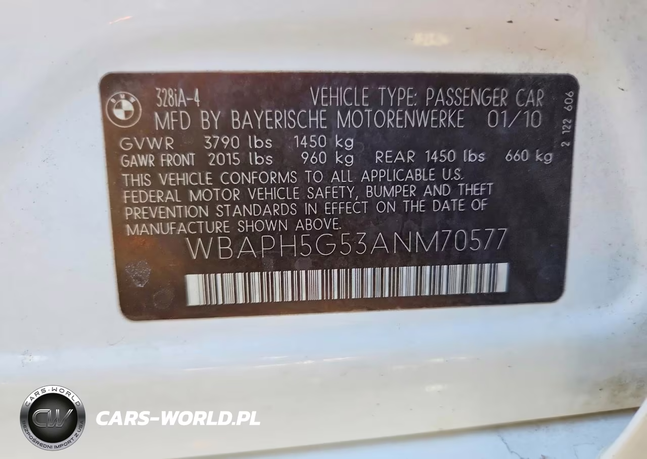 2010 BMW 328 I Sulev VIN:WBAPH5G53ANM70577 - 12