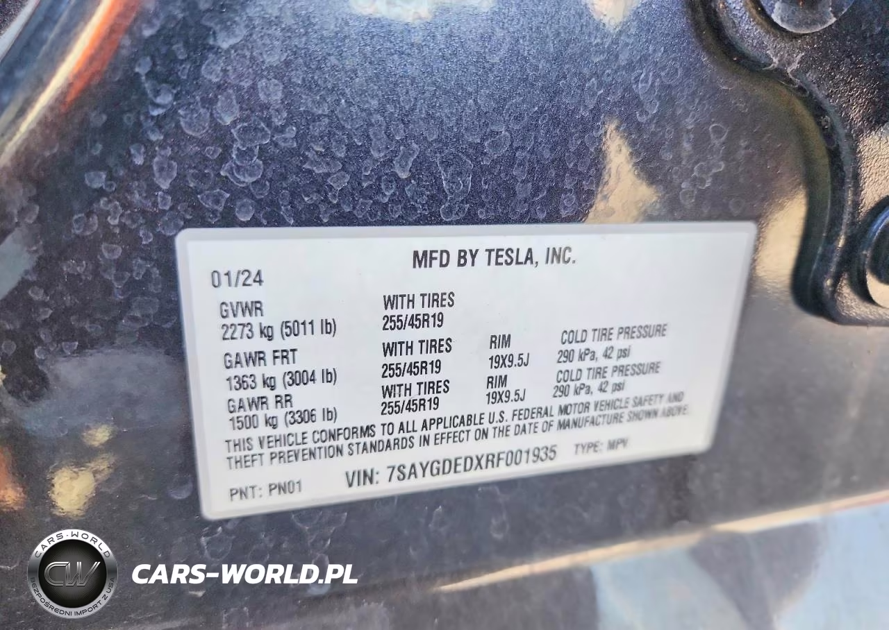 2024 Tesla Model Y VIN:7SAYGDEDXRF001935 - 13