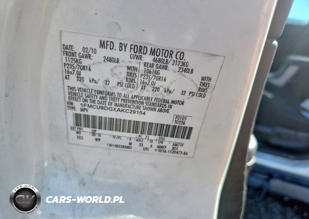 2010 Ford Escape Xlt VIN:1FMCU9DGXAKC29154 - 13