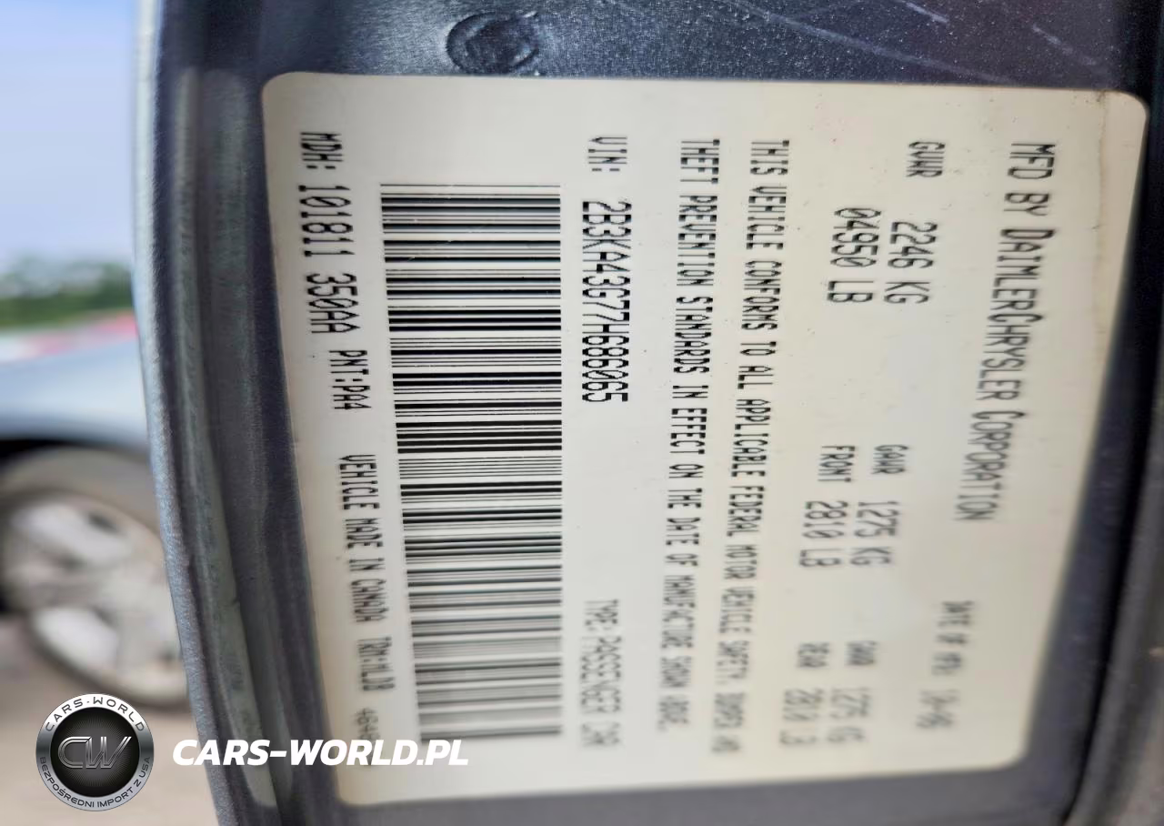 2007 Dodge Charger Se VIN:2B3KA43G77H686065 - 12