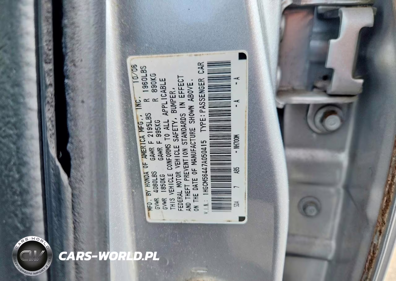 2007 Honda Accord Lx VIN:1HGCM56447A050415 - 12