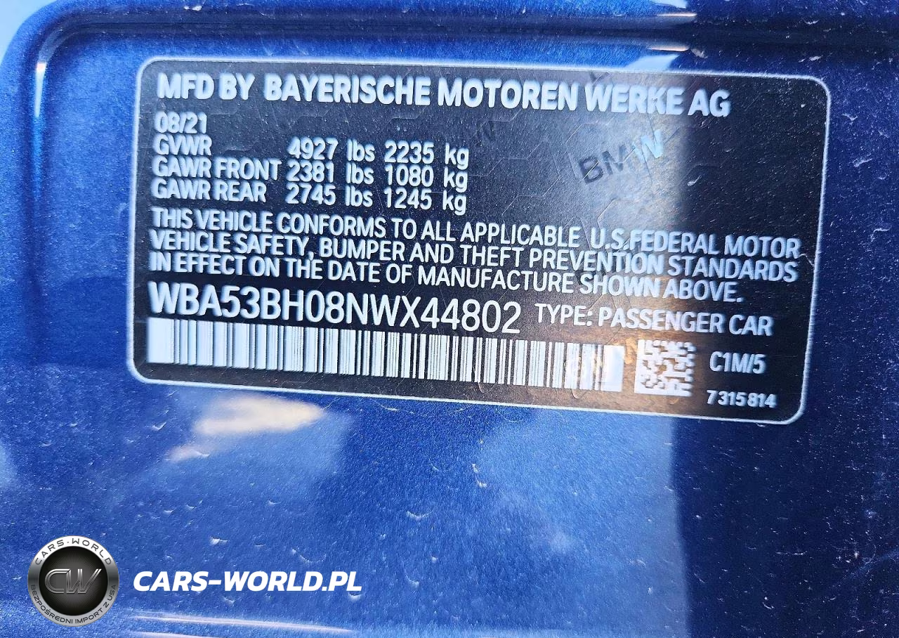 2022 BMW 530 I VIN:WBA53BH08NWX44802 - 13