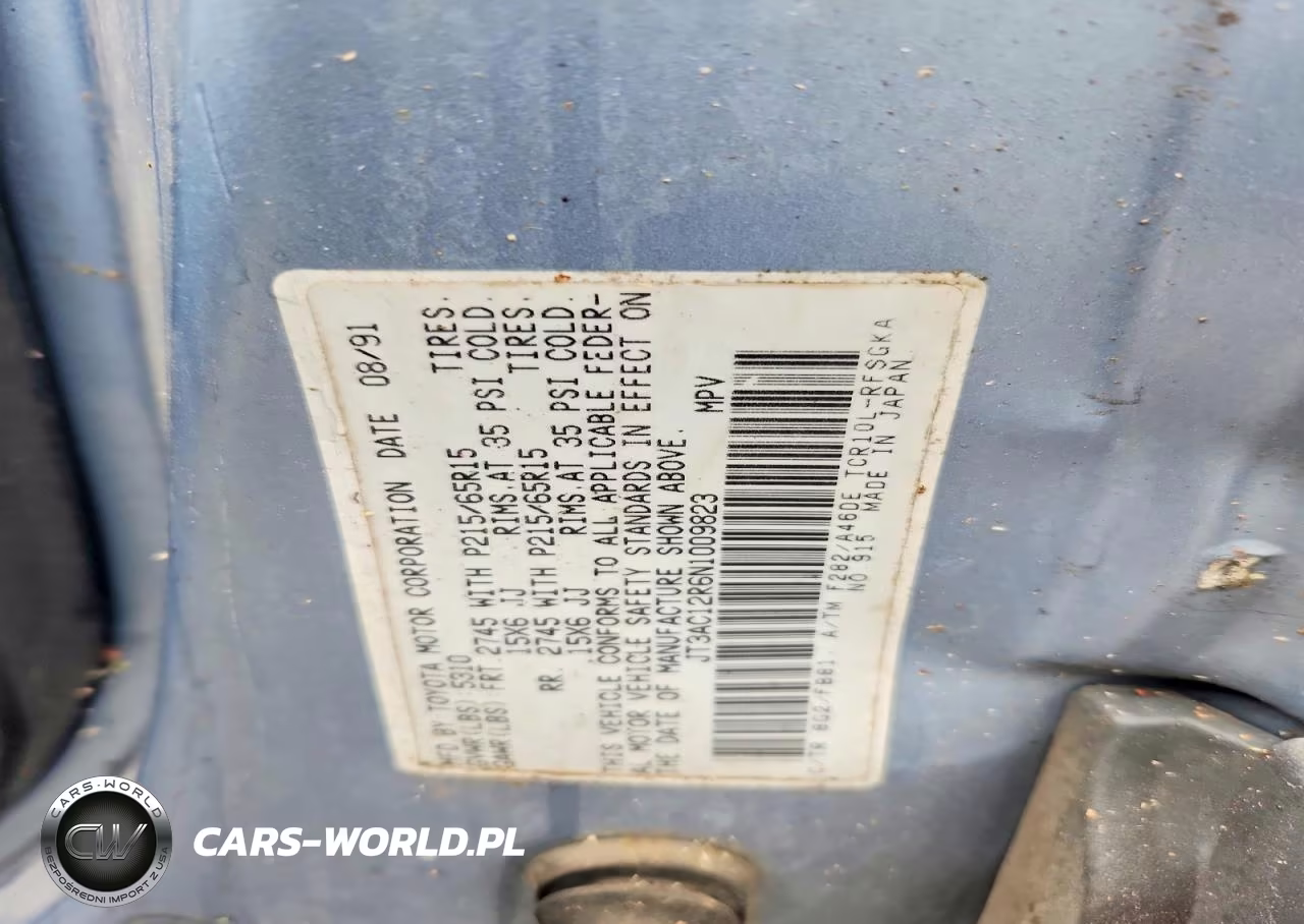 1992 Toyota Previa Le VIN:JT3AC12R6N1009823 - 13