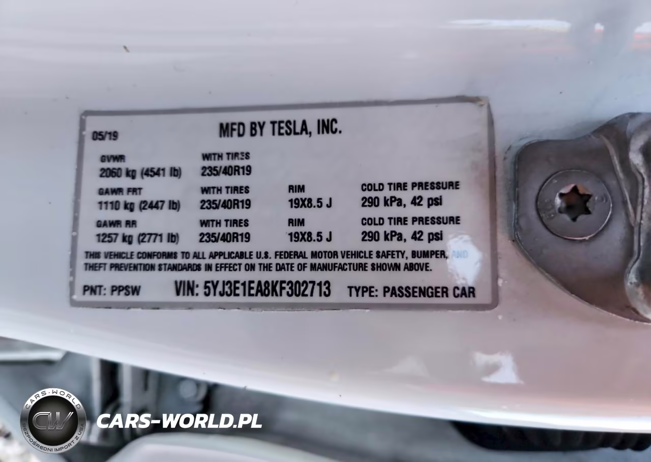 2019 Tesla Model 3 VIN:5YJ3E1EA8KF302713 - 13