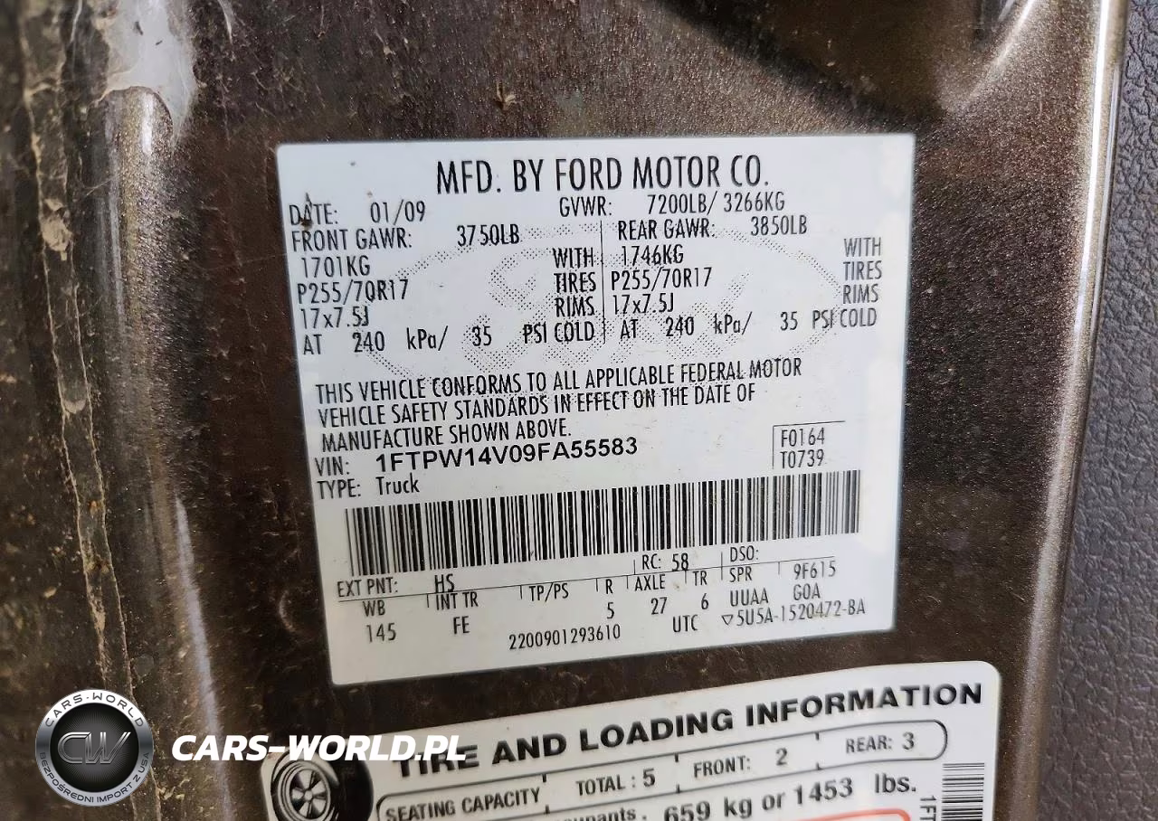 2009 Ford F150 Supercrew VIN:1FTPW14V09FA55583 - 12