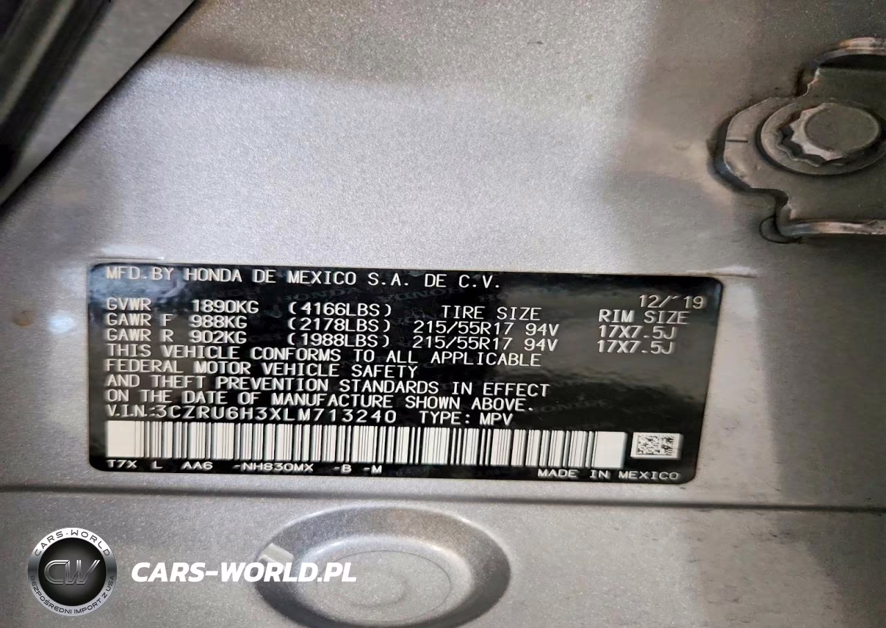 2020 Honda Hr-V Lx VIN:3CZRU6H3XLM713240 - 12