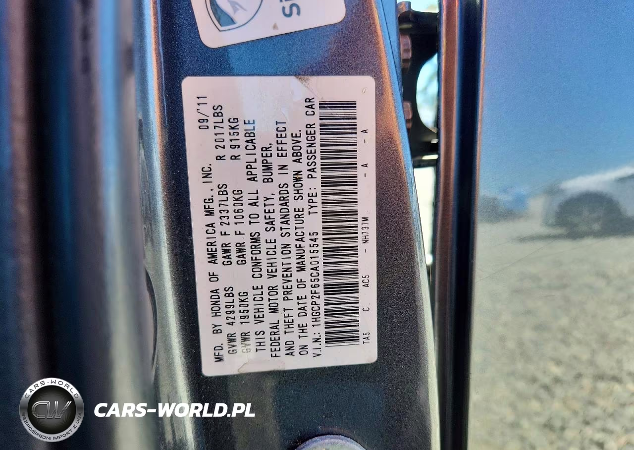 2012 Honda Accord Se VIN:1HGCP2F65CA015545 - 12
