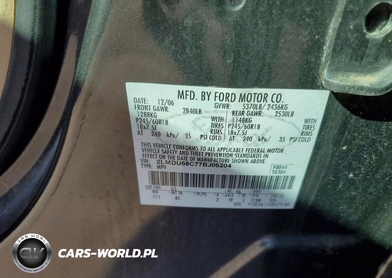 2007 Lincoln Mkx VIN:2LMDU68C77BJ06204 - 13