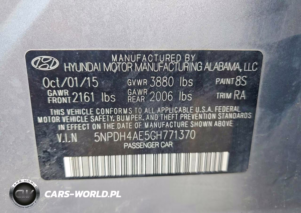2016 Hyundai Elantra Se VIN:5NPDH4AE5GH771370 - 12