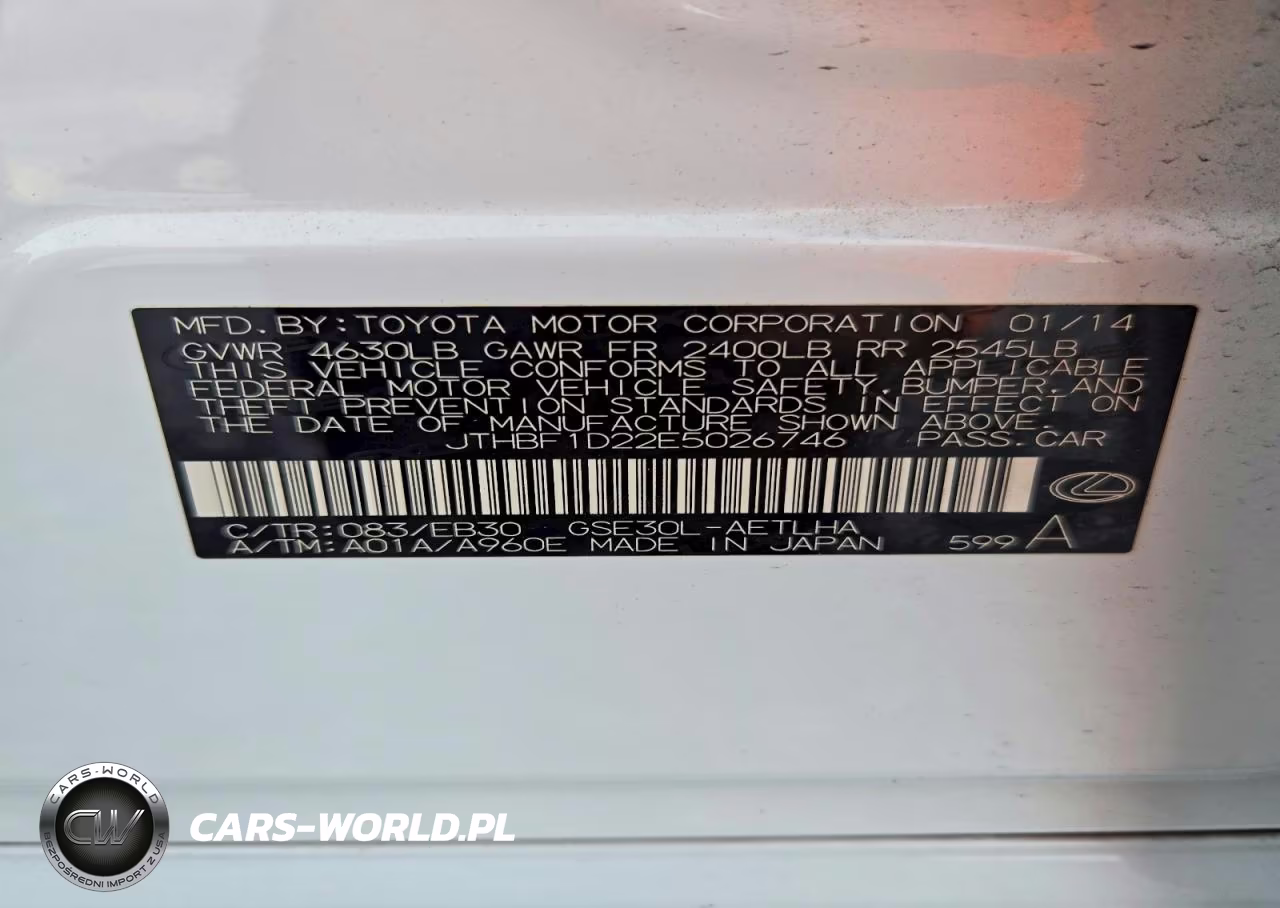 2014 Lexus Is 250 VIN:JTHBF1D22E5026746 - 12