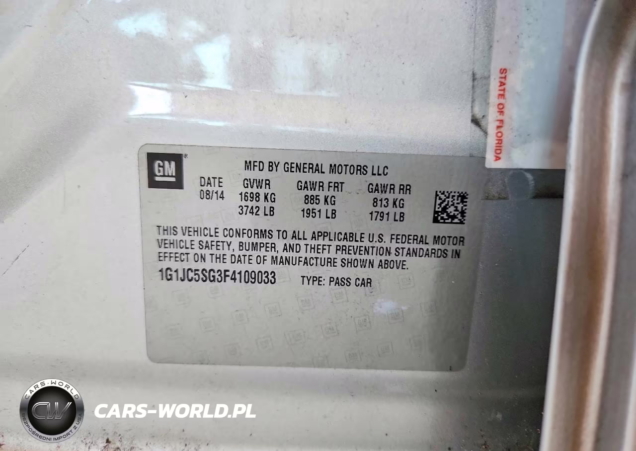 2015 Chevrolet Sonic Lt VIN:1G1JC5SG3F4109033 - 12
