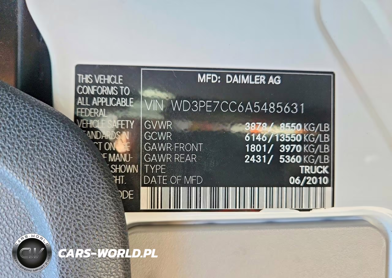 2010 Mercedes-Benz Sprinter 2500 VIN:WD3PE7CC6A5485631 - 13