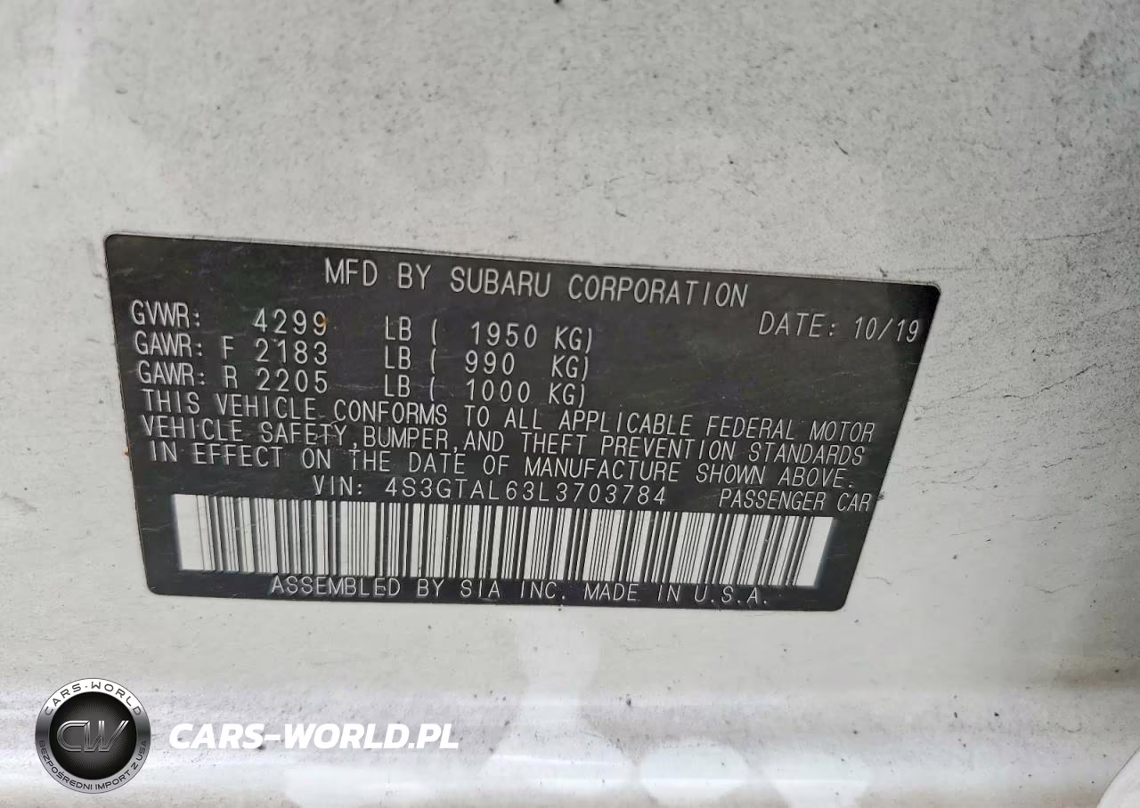 2020 Subaru Impreza Sport VIN:4S3GTAL63L3703784 - 12