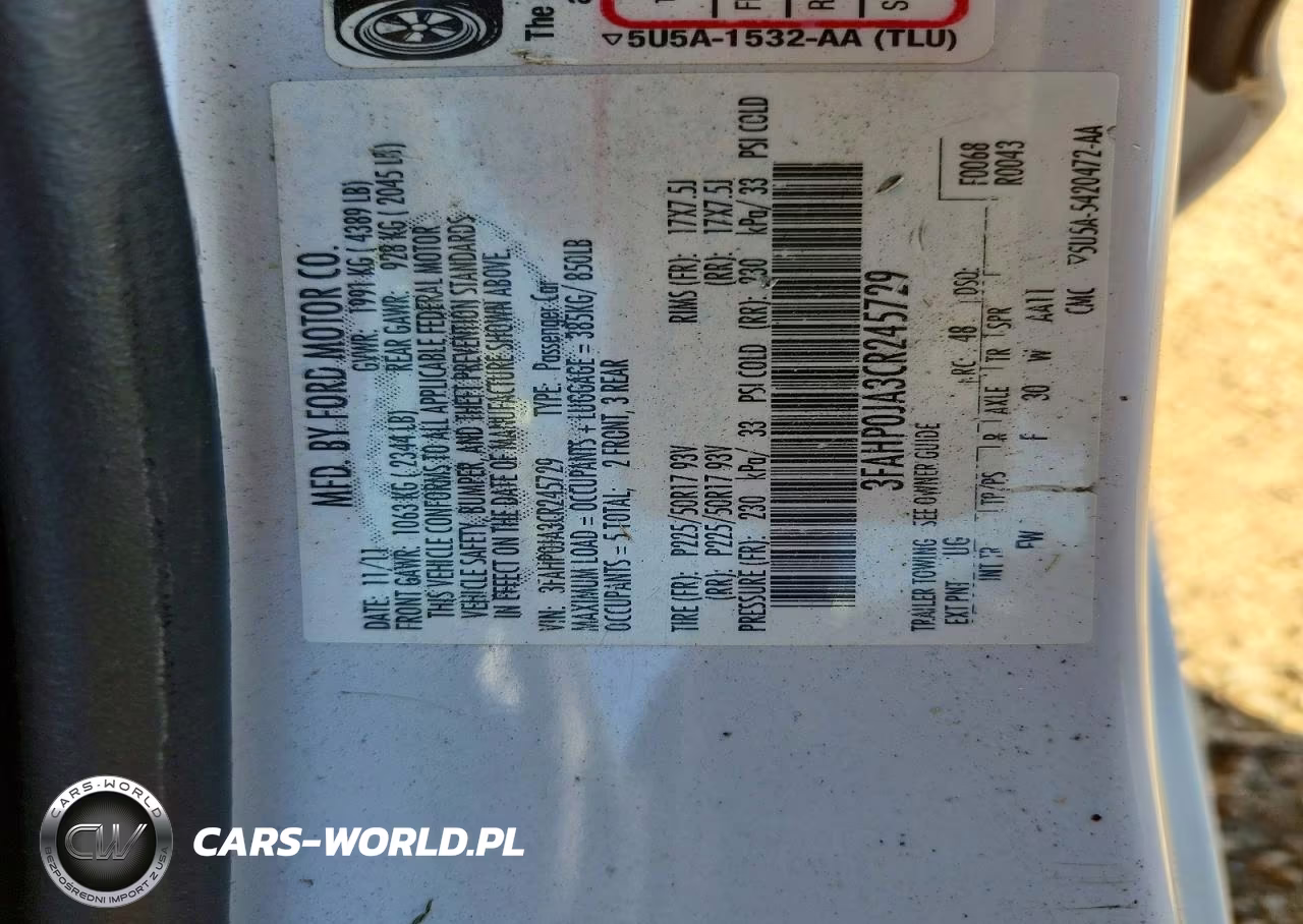 2012 Ford Fusion Sel VIN:3FAHP0JA3CR245729 - 12