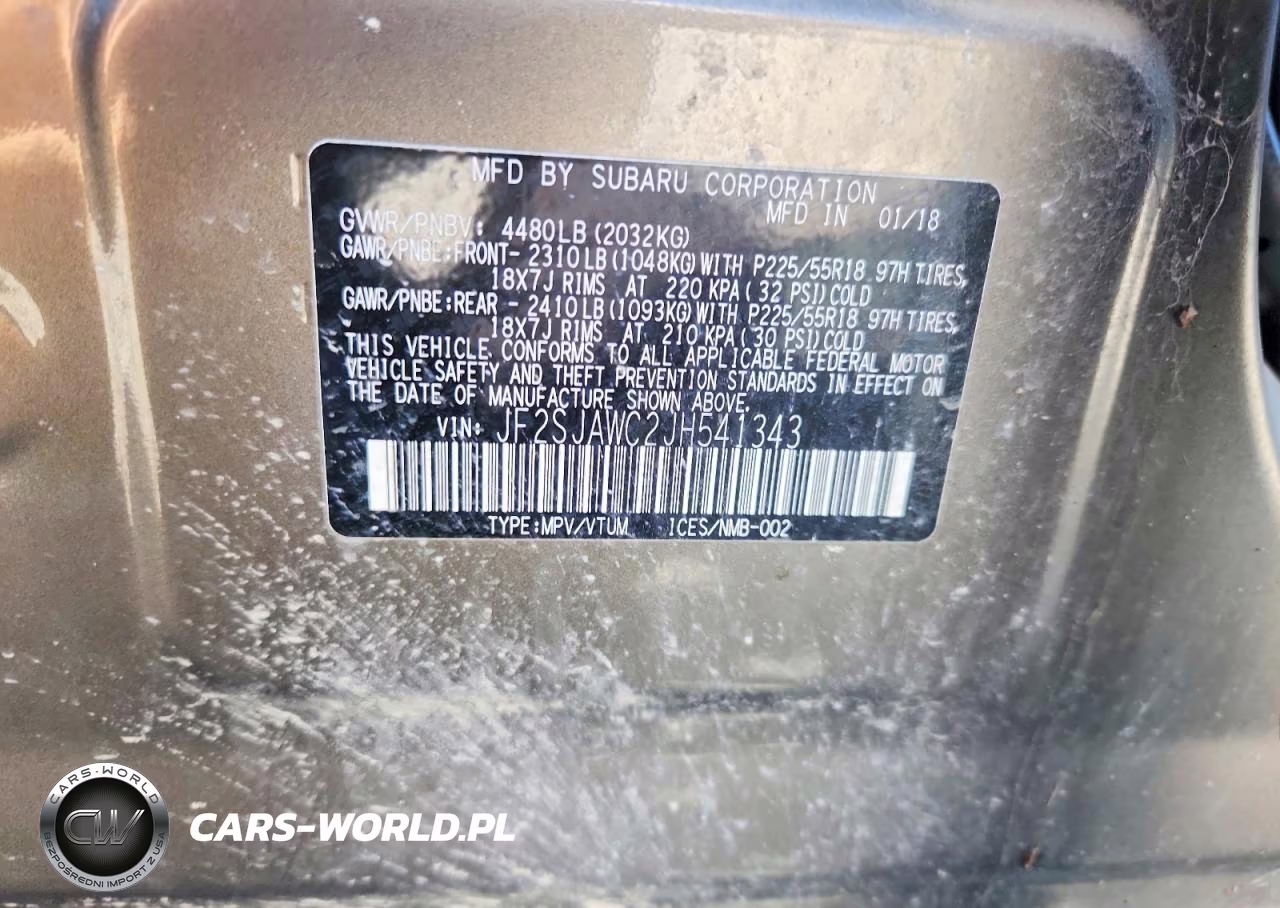 2018 Subaru Forester 2.5I Touring VIN:JF2SJAWC2JH541343 - 12