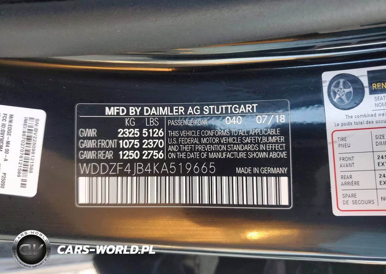 2019 Mercedes-Benz E 300 VIN:WDDZF4JB4KA519665 - 12