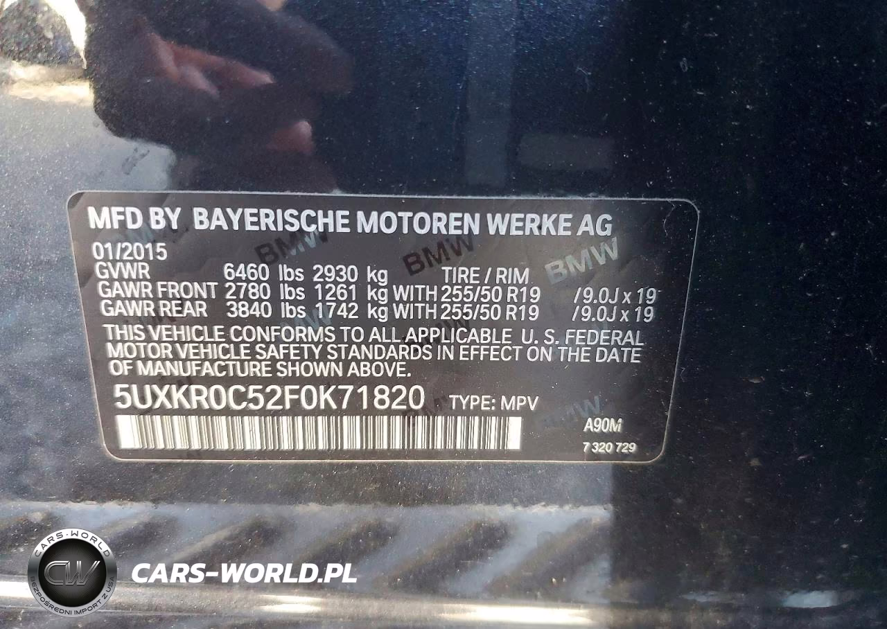 2015 BMW X5 xDrive35I VIN:5UXKR0C52F0K71820 - 13