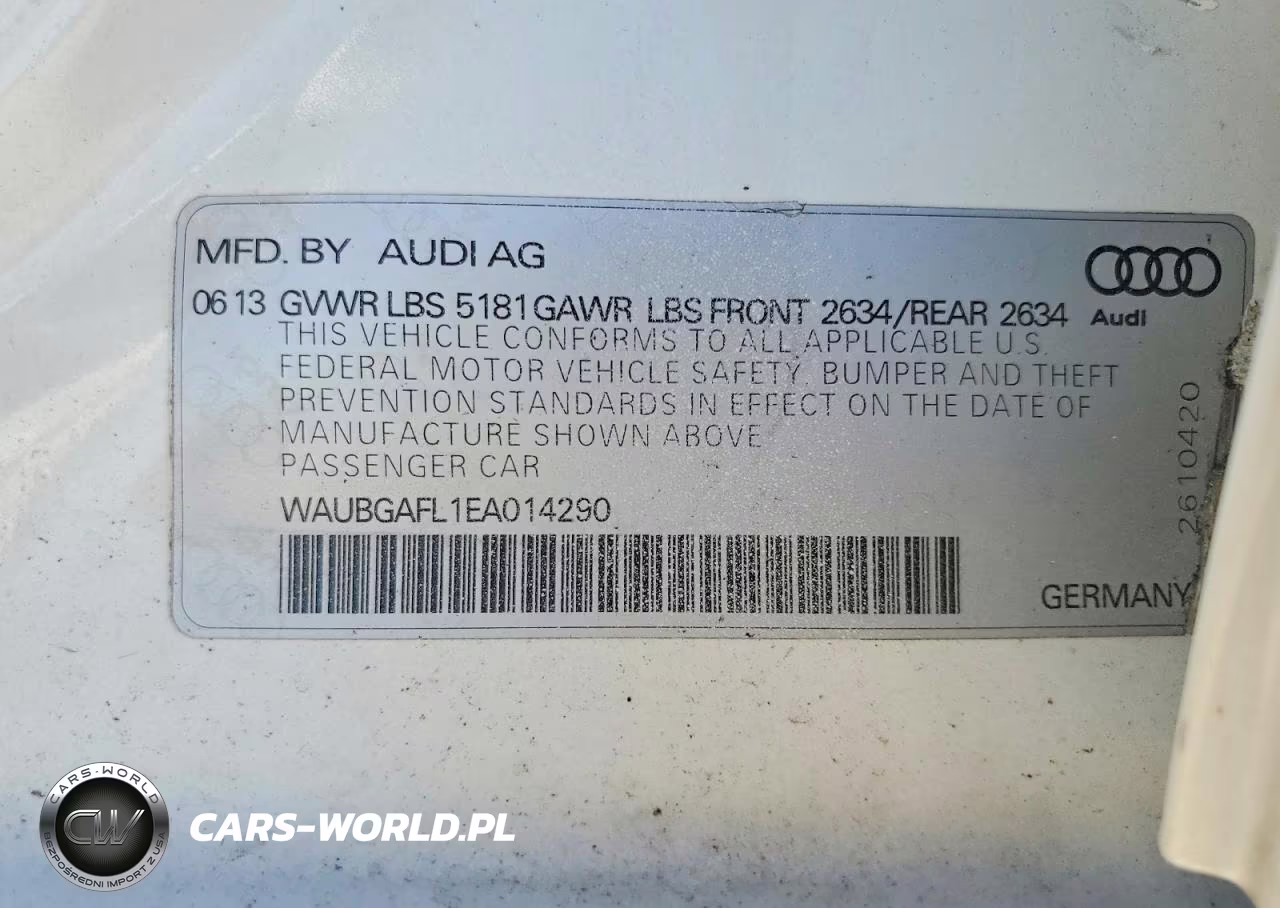 2014 Audi S4 Premium Plus VIN:WAUBGAFL1EA014290 - 12