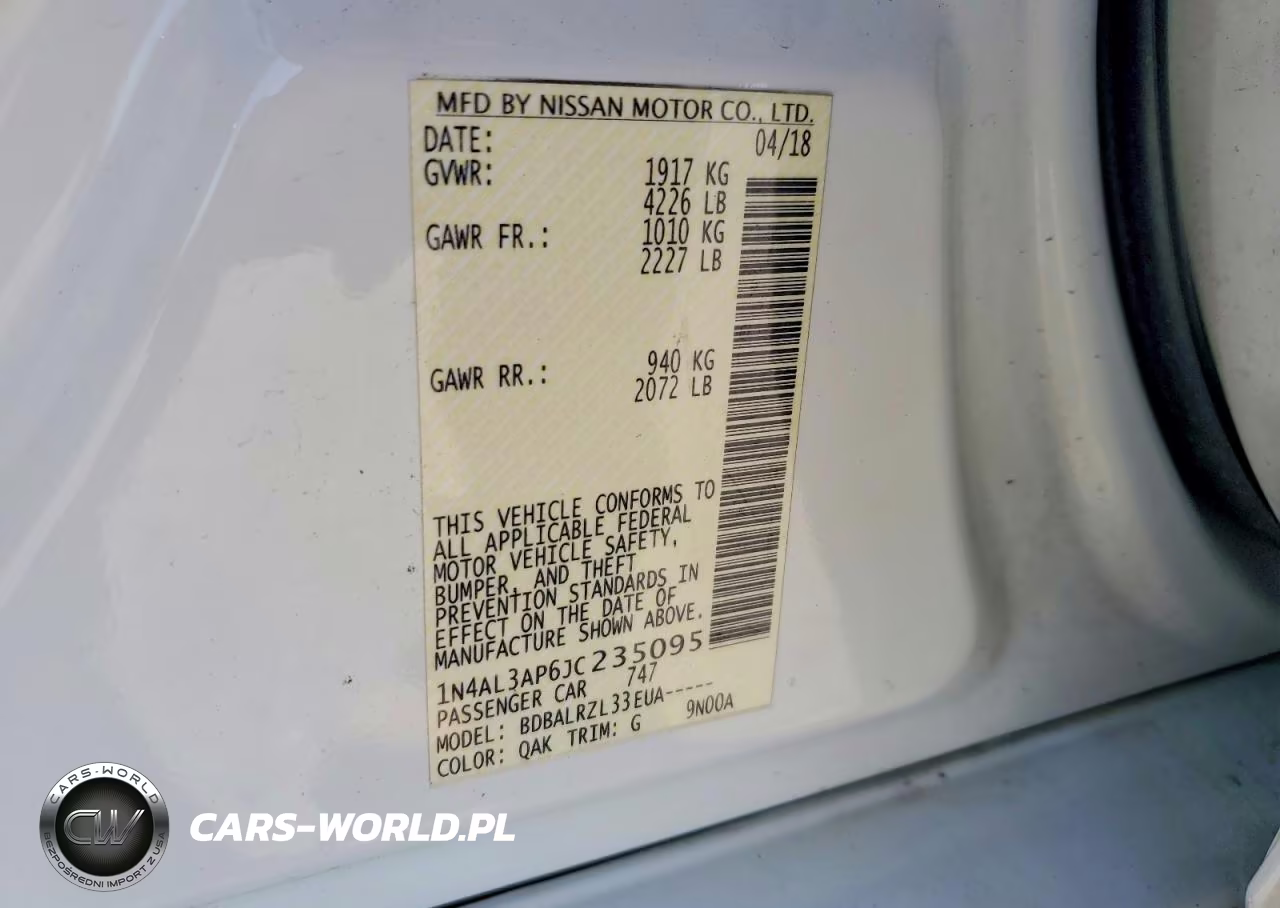 2018 Nissan Altima 2.5 Sl VIN:1N4AL3AP6JC235095 - 13