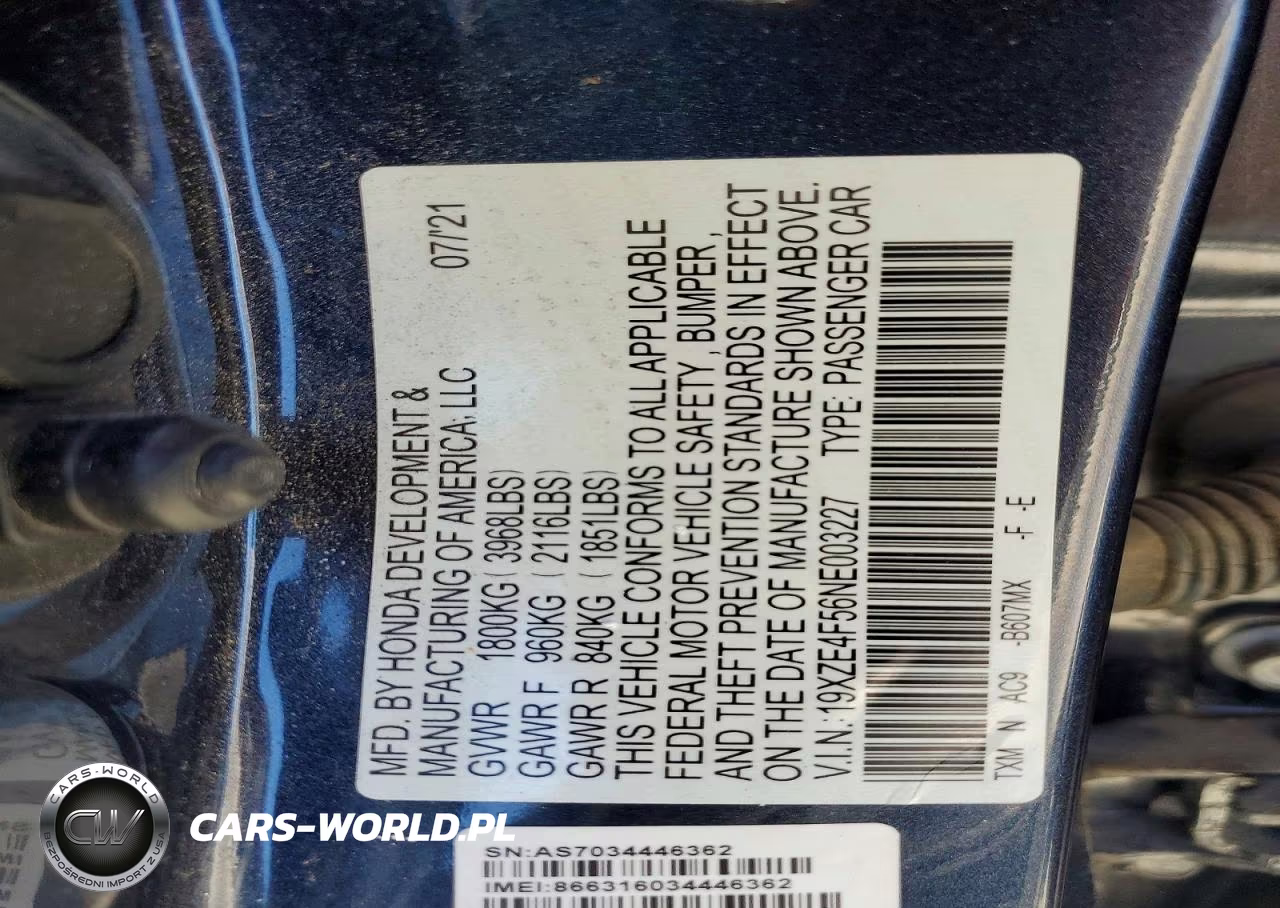 2022 Honda Insight Ex VIN:19XZE4F56NE003227 - 13
