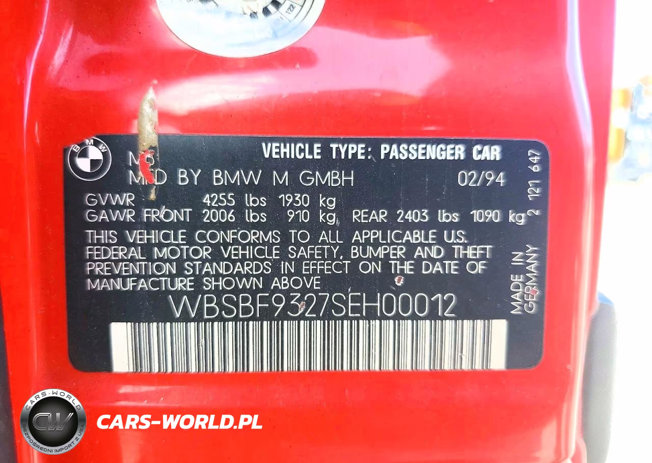 1995 BMW M3 VIN:WBSBF9327SEH00012 - 12