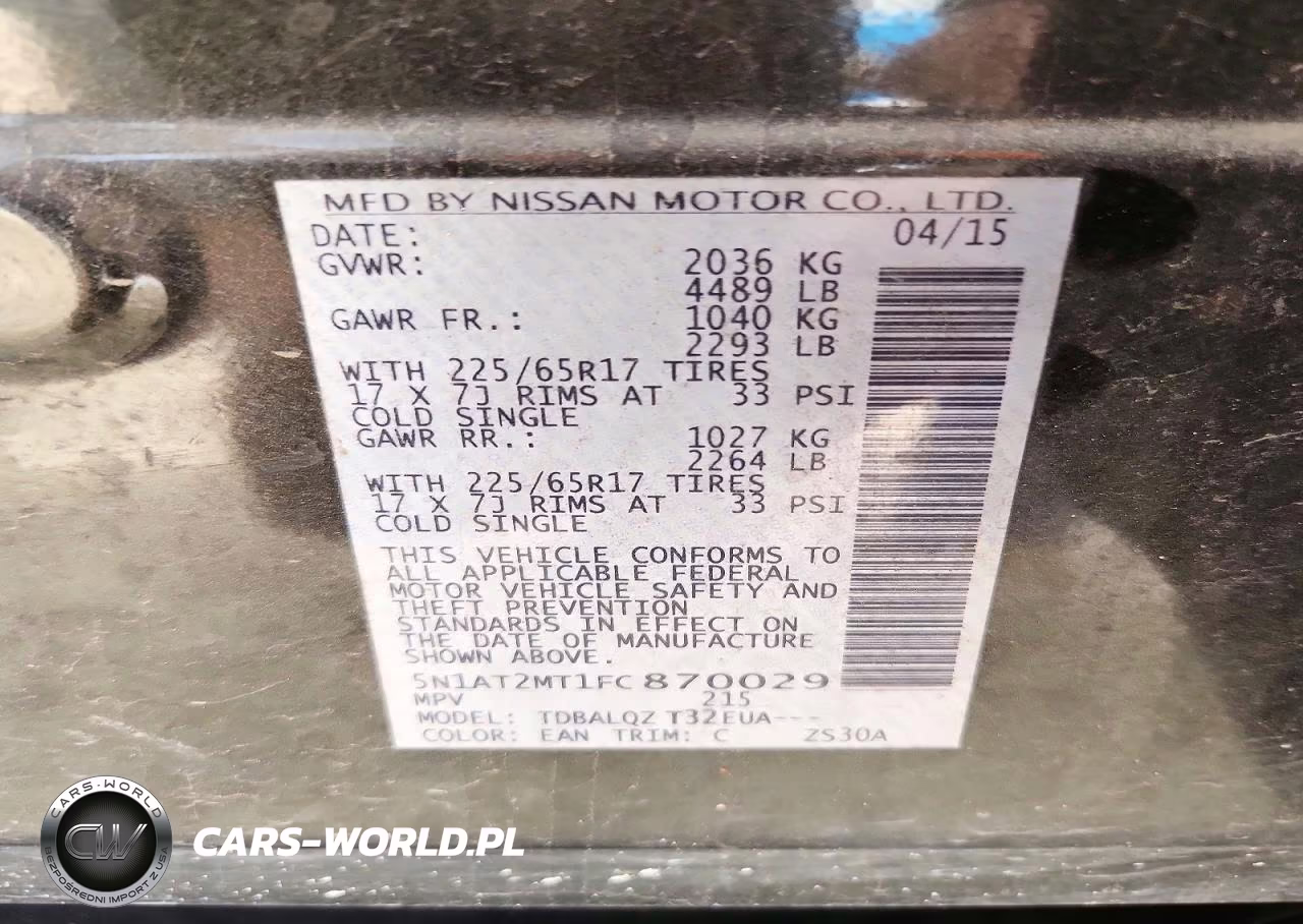 2015 Nissan Rogue Sv VIN:5N1AT2MT1FC870029 - 14