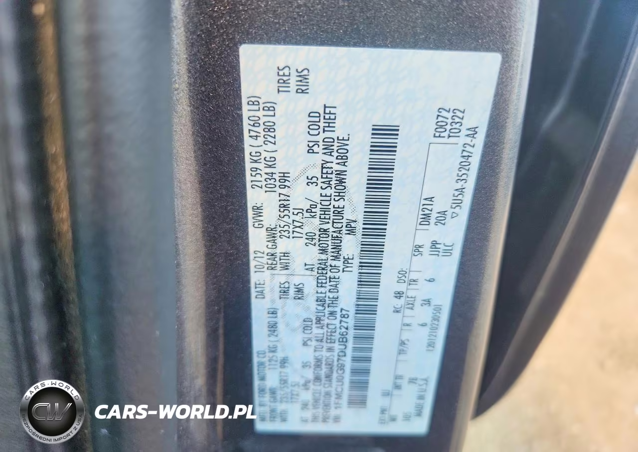2013 Ford Escape Se VIN:1FMCU0G97DUB62787 - 12