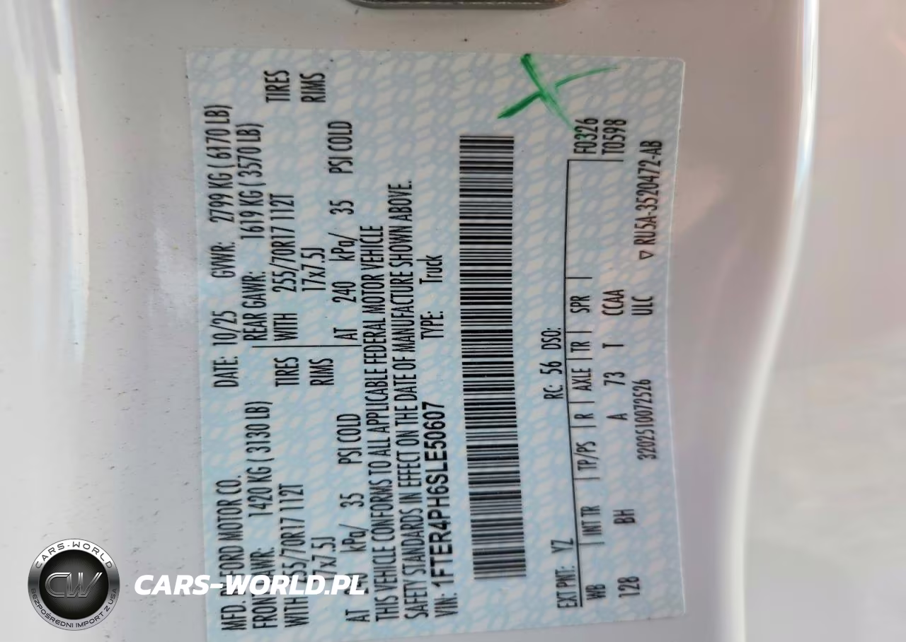 2025 Ford Ranger Xl VIN:1FTER4PH6SLE50607 - 13
