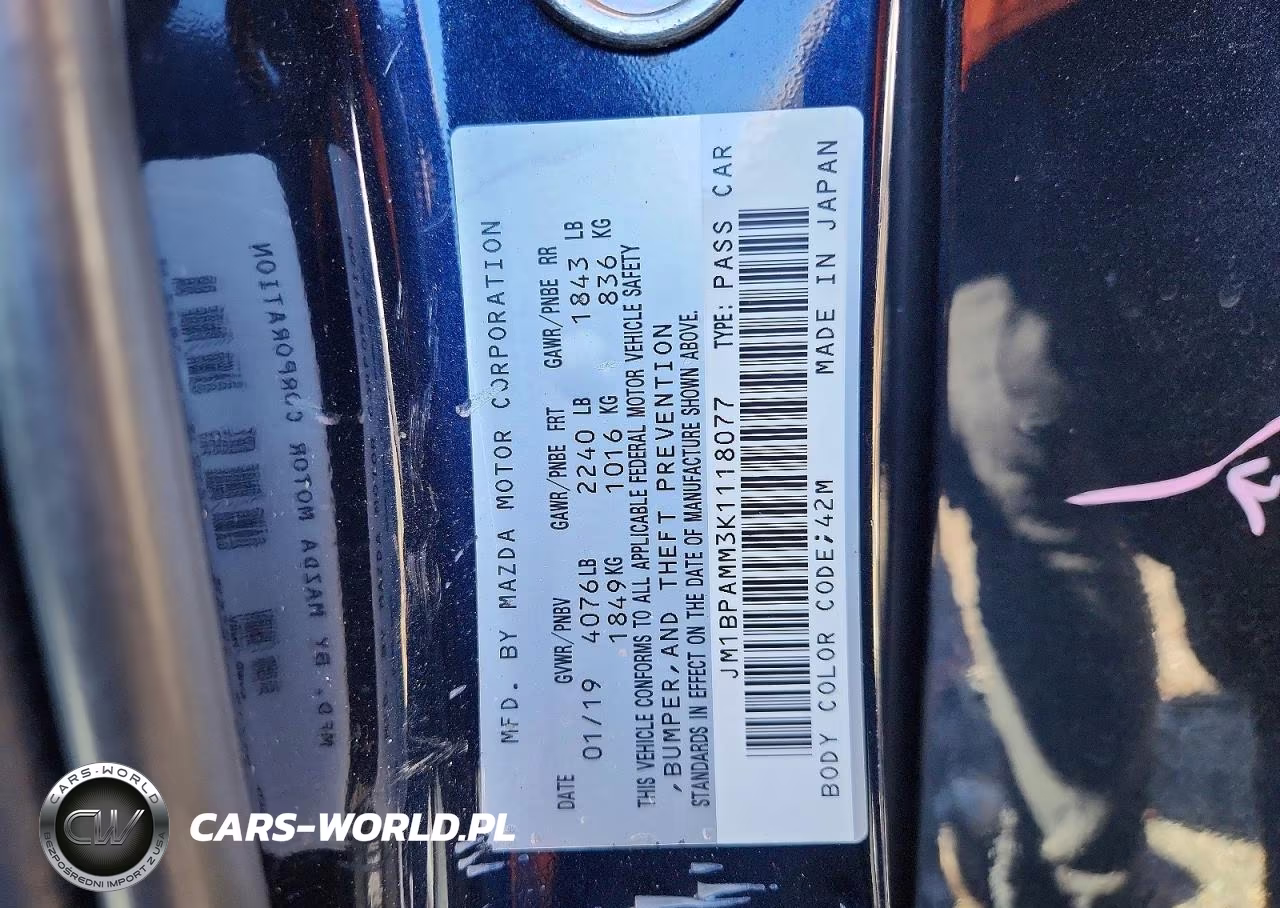 2019 Mazda 3 Preferred VIN:JM1BPAMM3K1118077 - 12