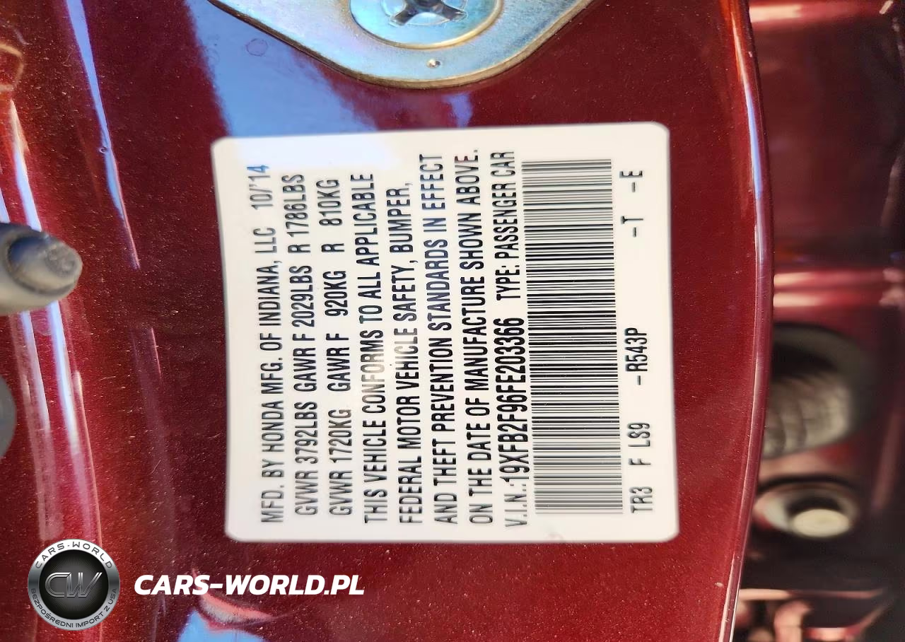 2015 Honda Civic Exl VIN:19XFB2F96FE203366 - 13