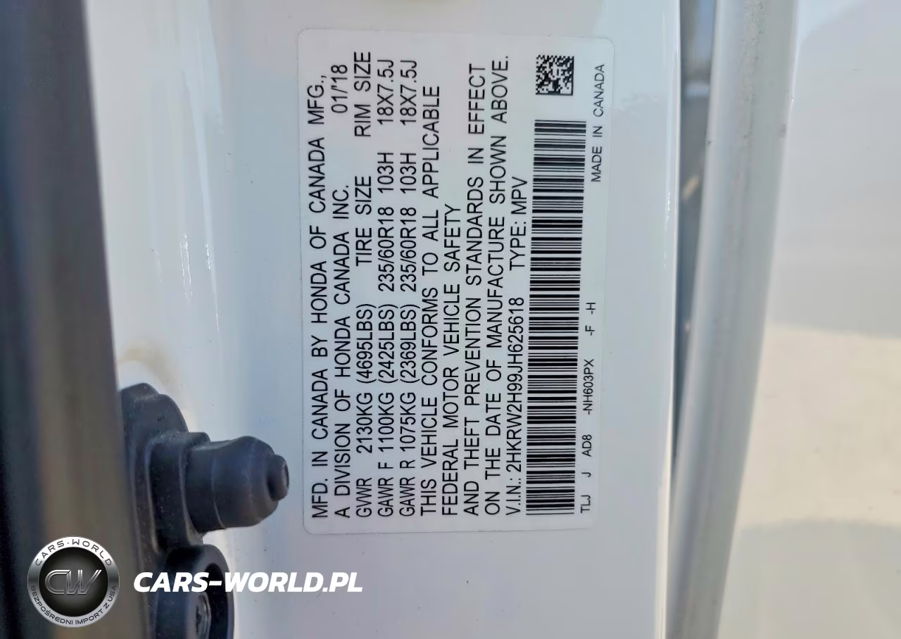 2018 Honda Cr-V Touring VIN:2HKRW2H99JH625618 - 12