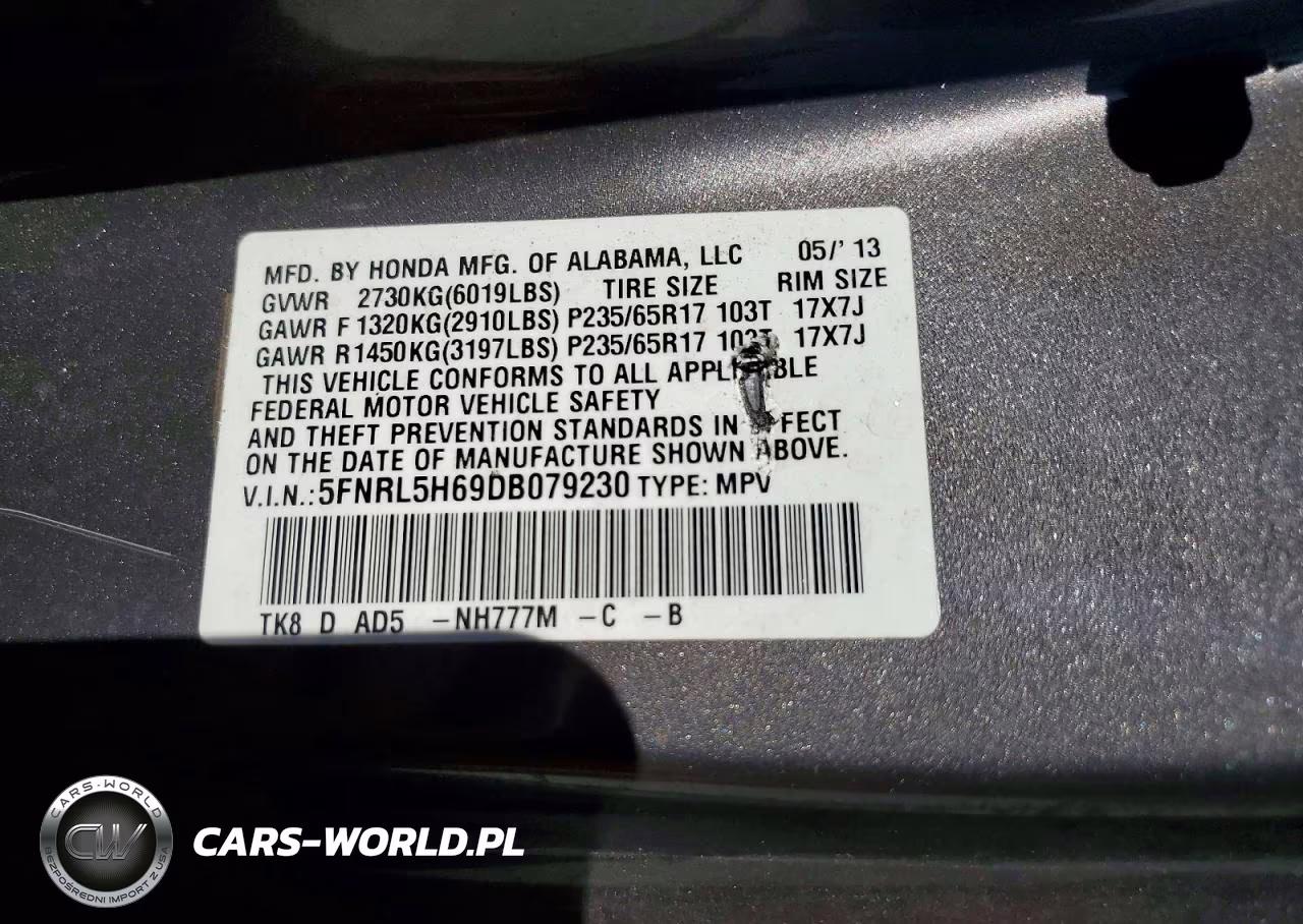 2013 Honda Odyssey Exl VIN:5FNRL5H69DB079230 - 14