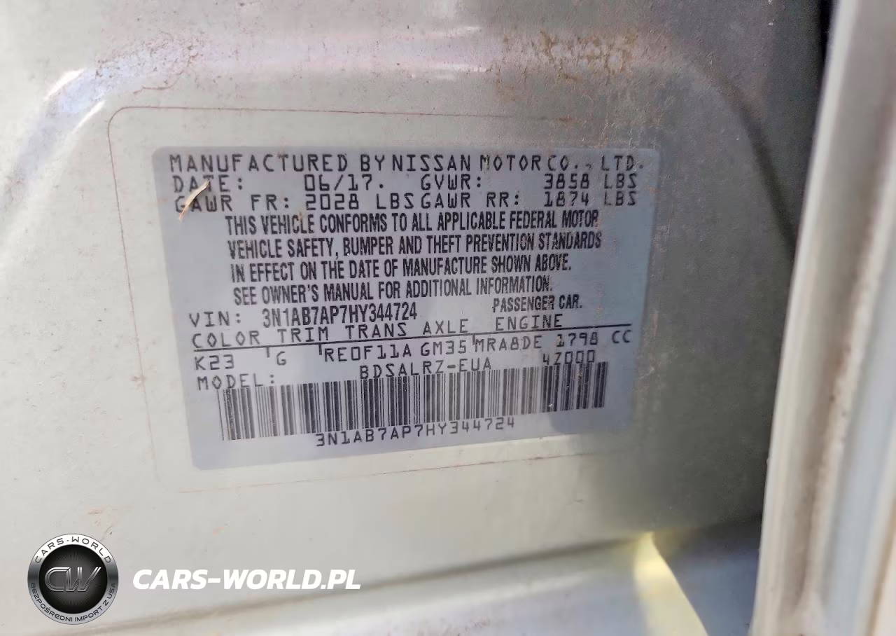2017 Nissan Sentra Sr VIN:3N1AB7AP7HY344724 - 12