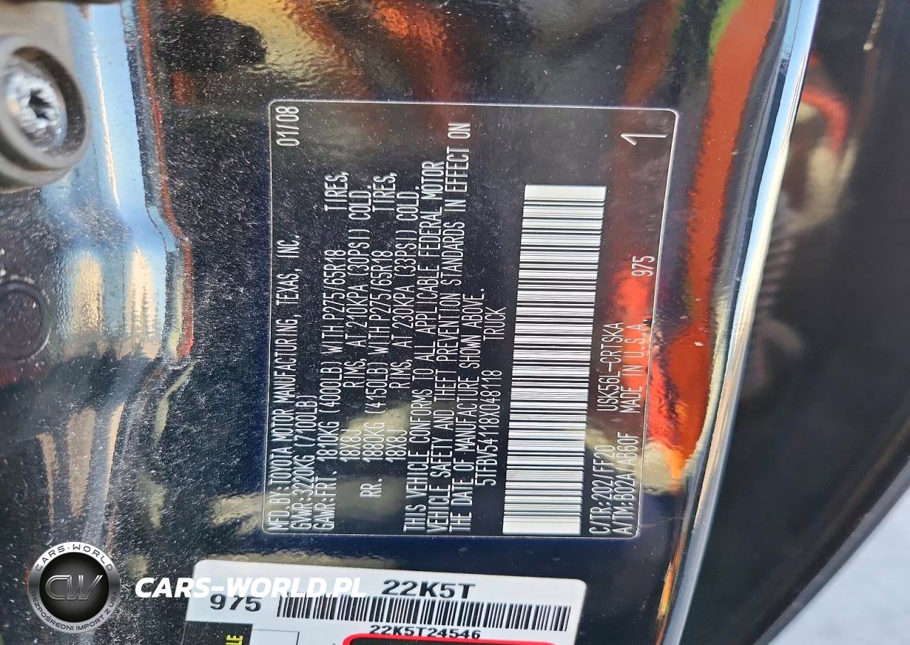 2008 Toyota Tundra Sr5 VIN:5TFBV54118X048118 - 13