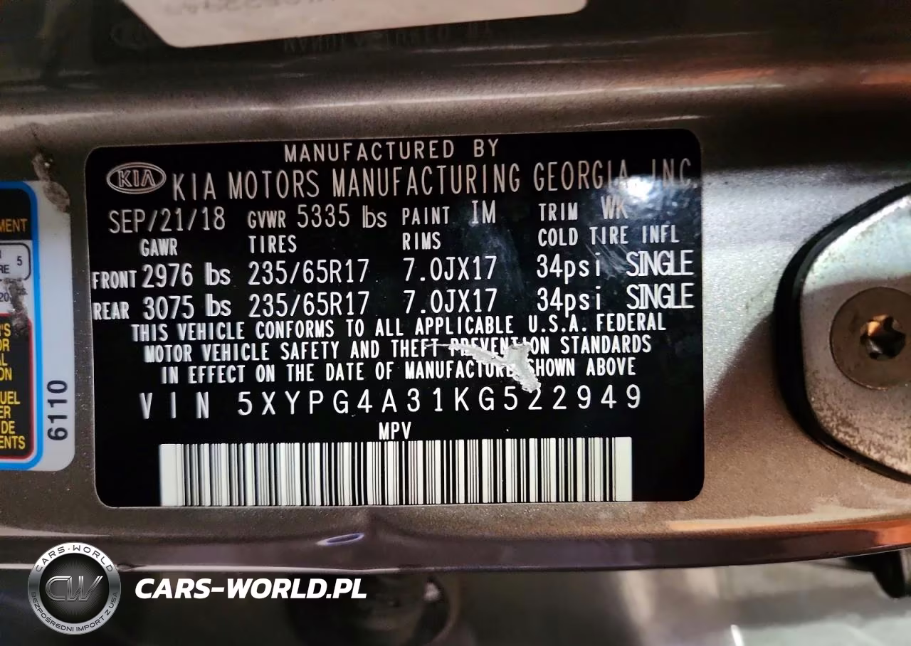 2019 Kia Sorento L VIN:5XYPG4A31KG522949 - 13