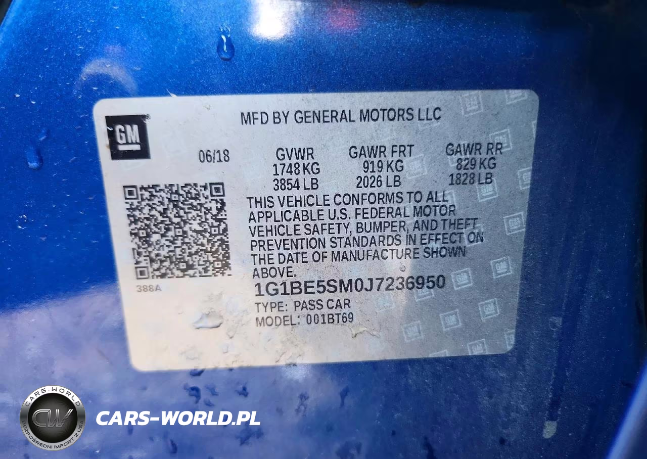 2018 Chevrolet Cruze Lt VIN:1G1BE5SM0J7236950 - 12