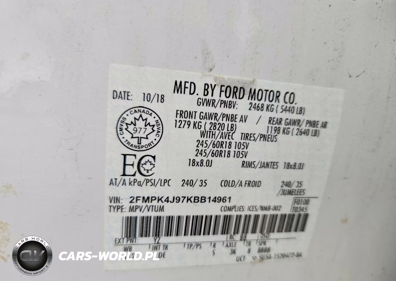2019 Ford Edge Sel VIN:2FMPK4J97KBB14961 - 13