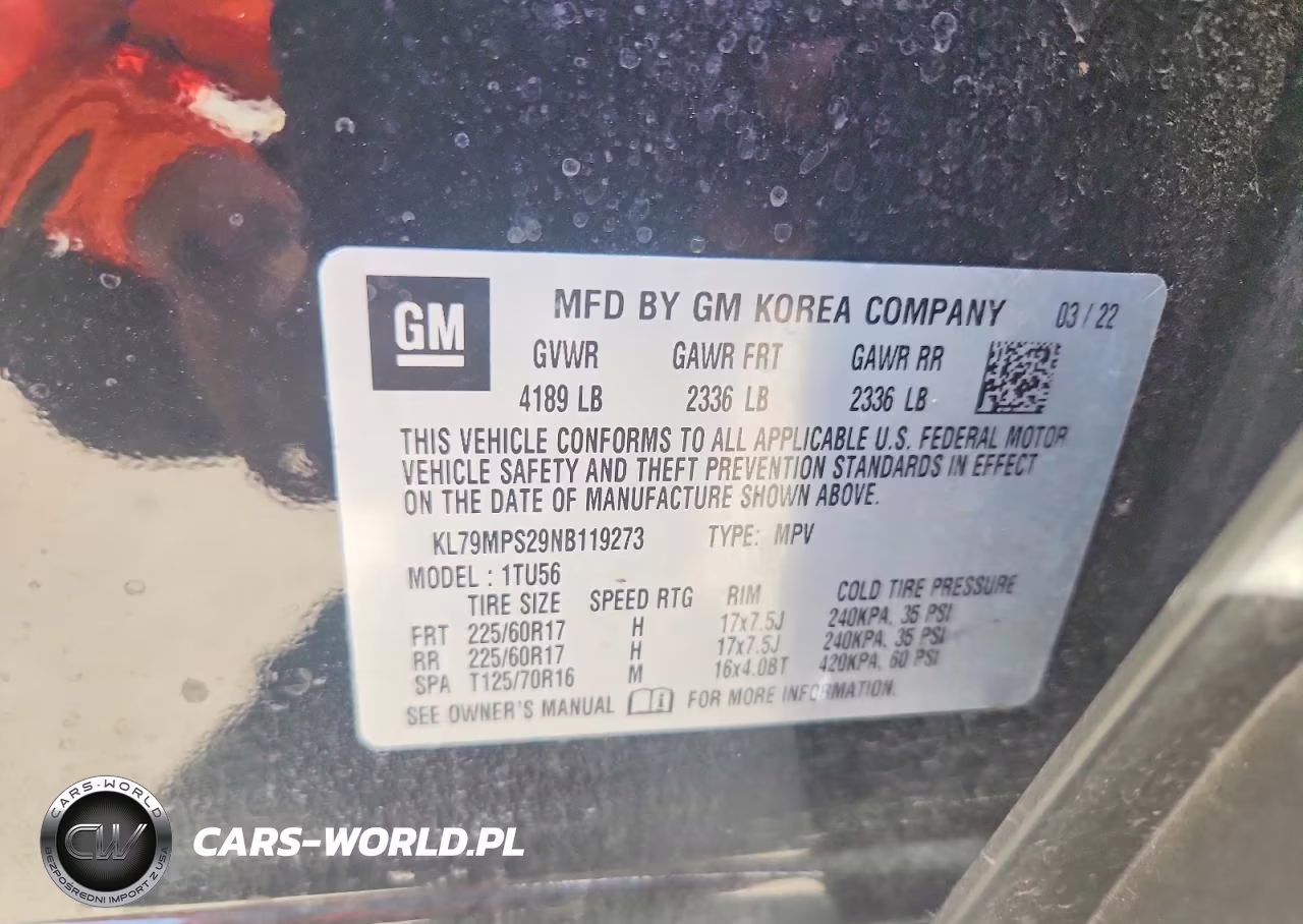 2022 Chevrolet Trailblazer Lt VIN:KL79MPS29NB119273 - 13