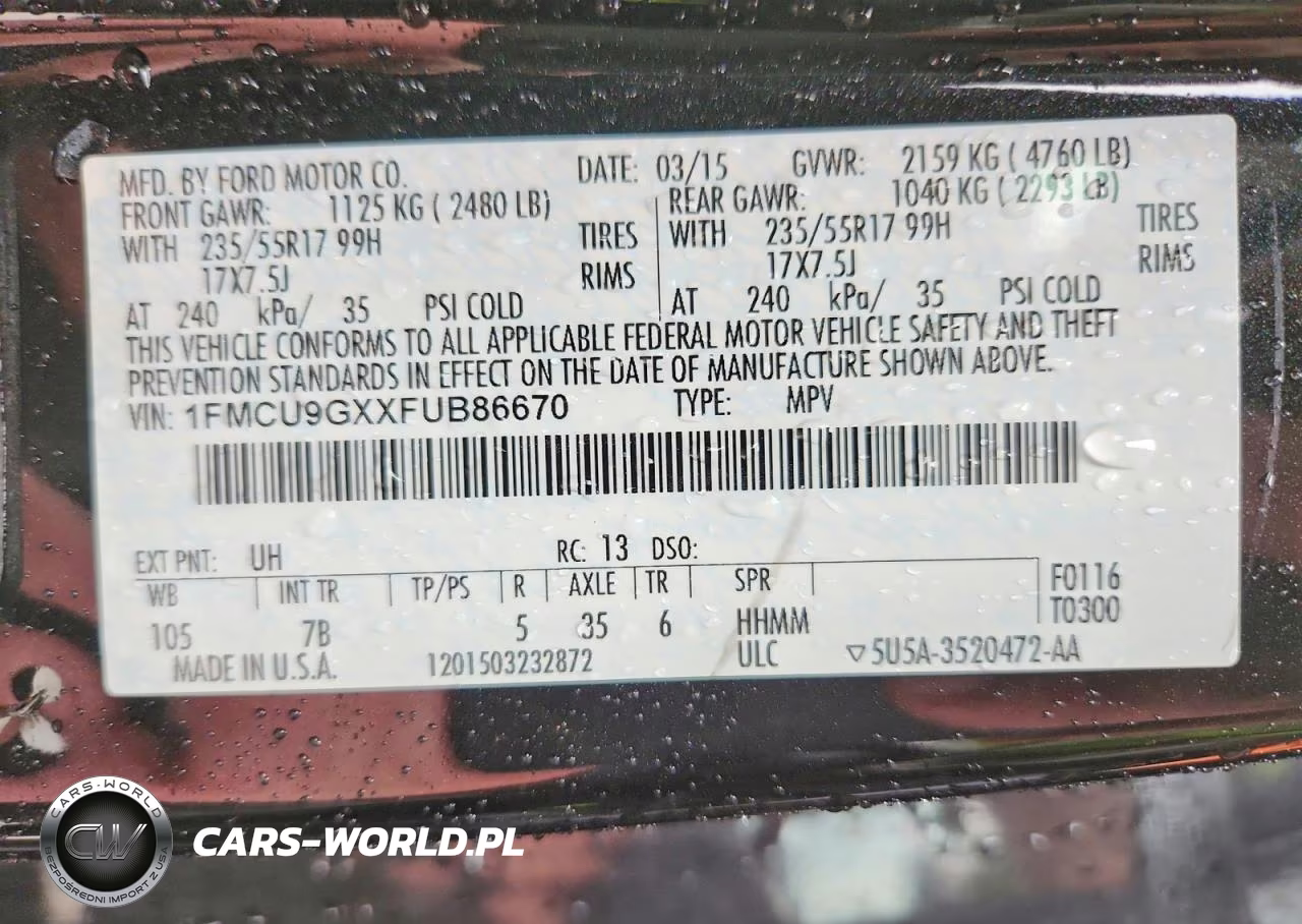 2015 Ford Escape Se VIN:1FMCU9GXXFUB86670 - 13
