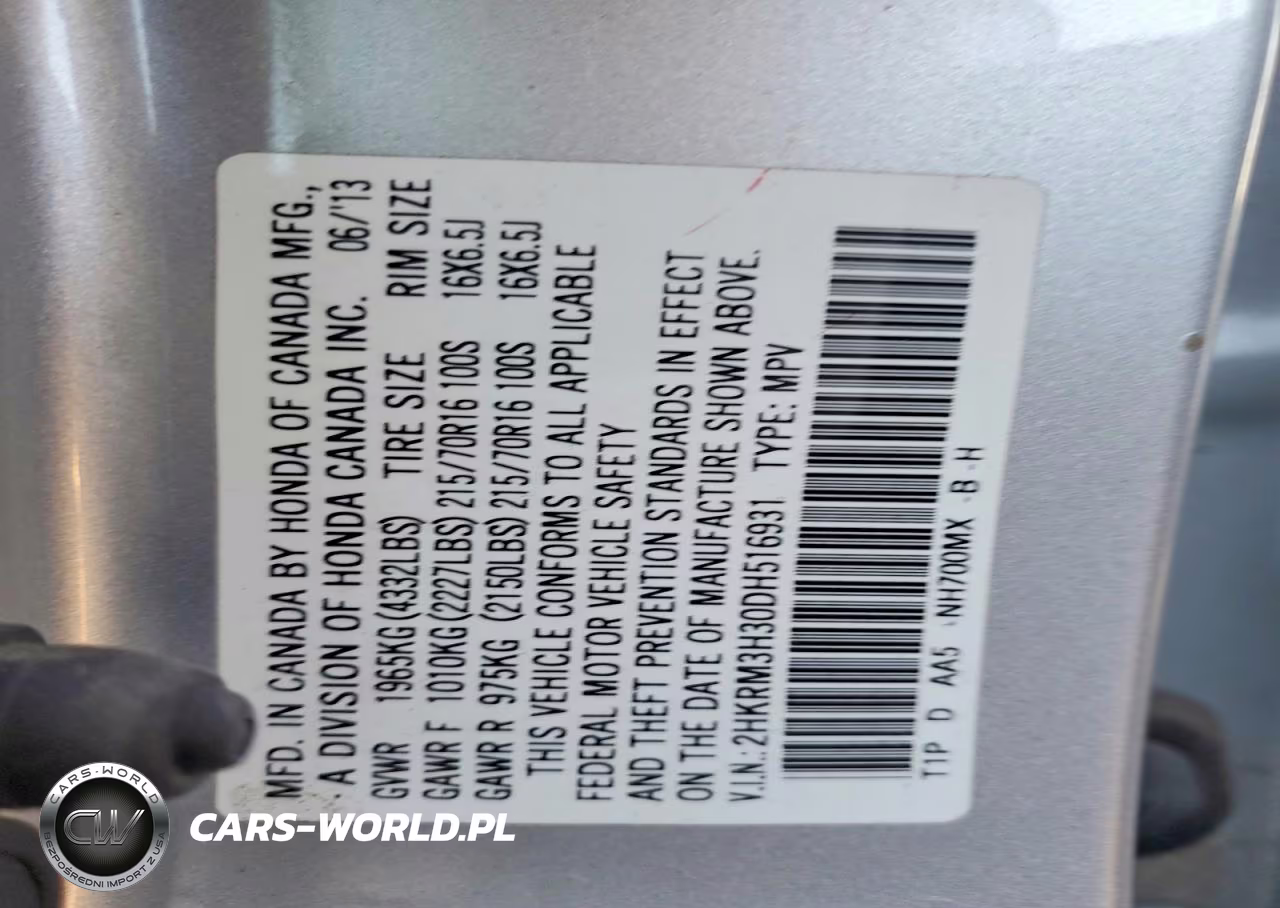 2013 Honda Cr-V Lx VIN:2HKRM3H30DH516931 - 13